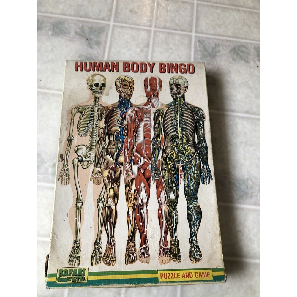 Vintage Human Body‎ Bingo Puzzle , Anatomy Biology Life Science Safari LTD